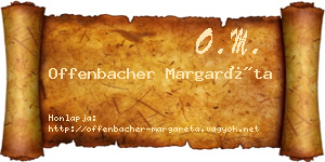 Offenbacher Margaréta névjegykártya